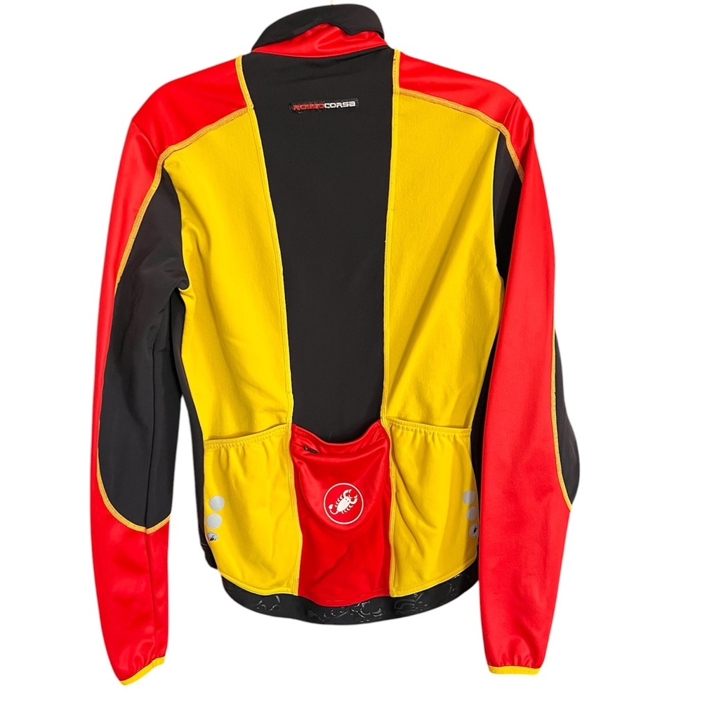 Men’s Castelli Rossi Corsa Cycling Jacket size Medium Red Yellow Black - Picture 2 of 14